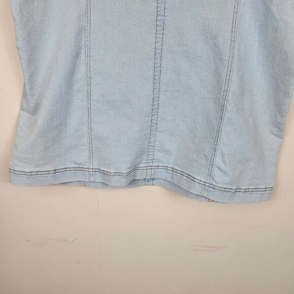 NWT No Boundaries Seamed Denim Mini Skirt. Blue 21 - Picture 5 of 13